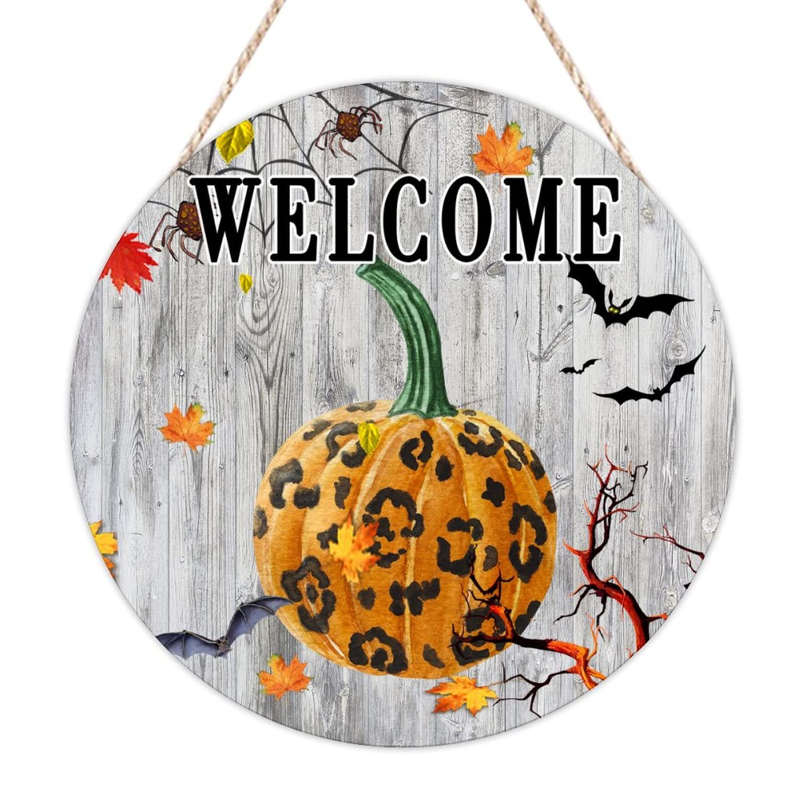 Panneau en bois de citrouille Halloween avec impression élégante haut de gamme