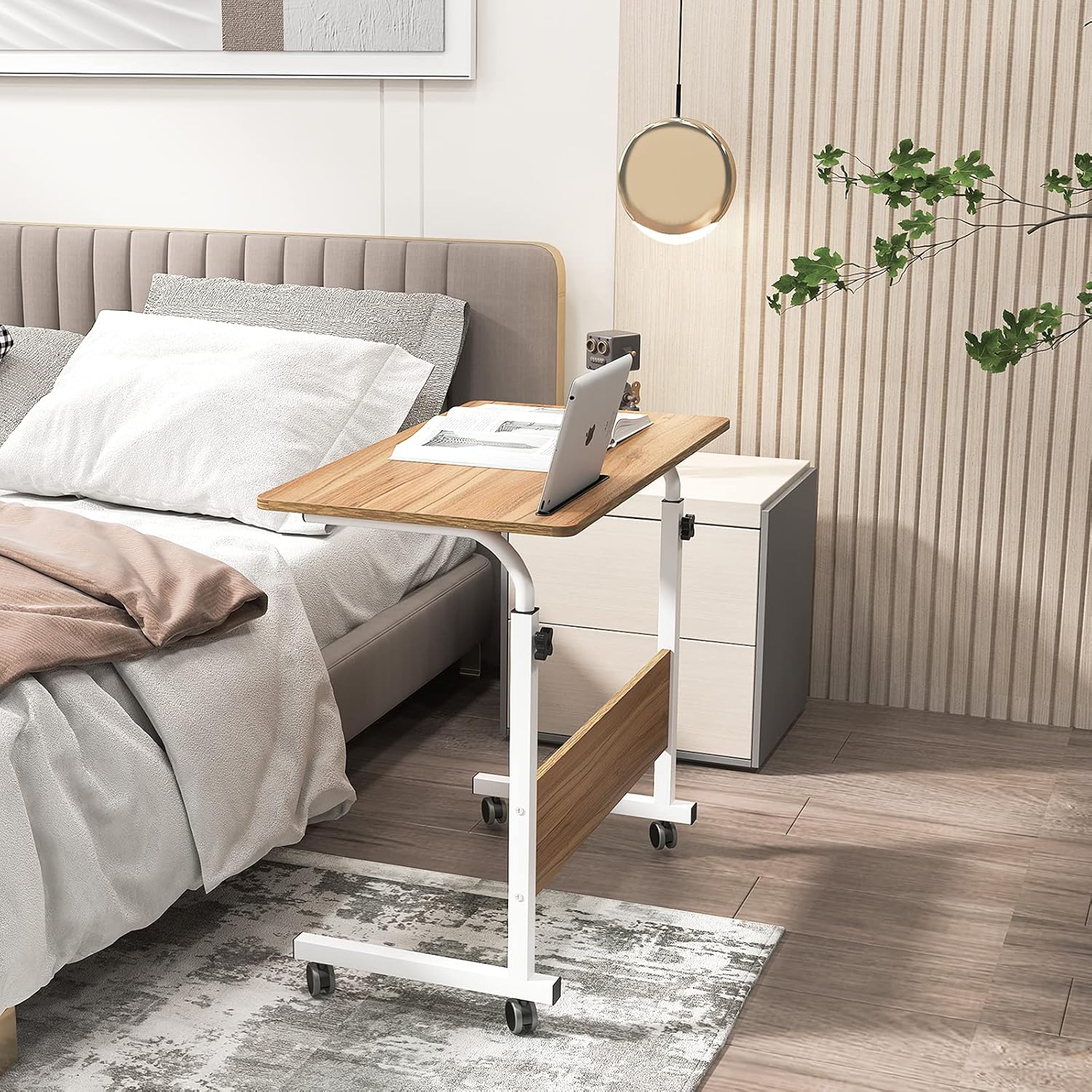 Limited Stock DlandHome 31.4 Inches Large Size Side Table, Adjustable C TableMovable w/ Tablet Slot & Wheels, Portable Stand for Bed Sofa, 05#3-80O Oak Up To 50% OFF DlandHome 31.4 Inches Large Size Side Table, Adjustable C TableMovable w/ Tablet Slot & Wheels, Portable Stand for Bed Sofa, 05#3-80O Oak