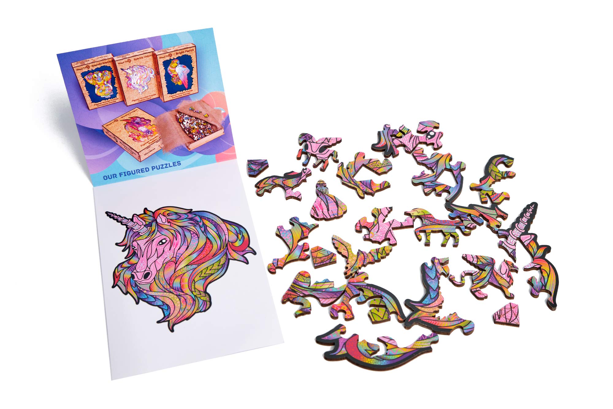 Wood Trick Pink Sky Mini-Holzpuzzle Für Erwachsene & Kinder – 16x17 Cm, Tiermotive, Premium-Qualität
