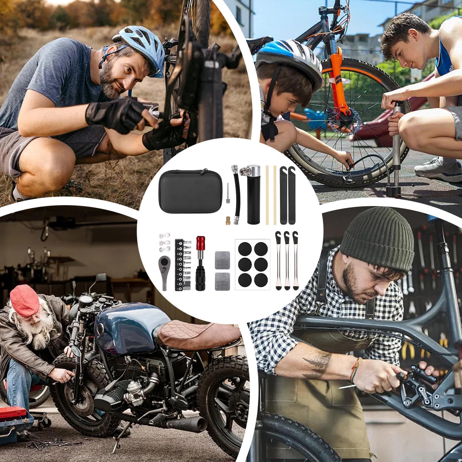 Strumenti per la riparazione di biciclette, strumenti per la riparazione di biciclette - Kit professionale per la riparazione di biciclette - Kit di strumenti per la riparazione di equitazione, kit di