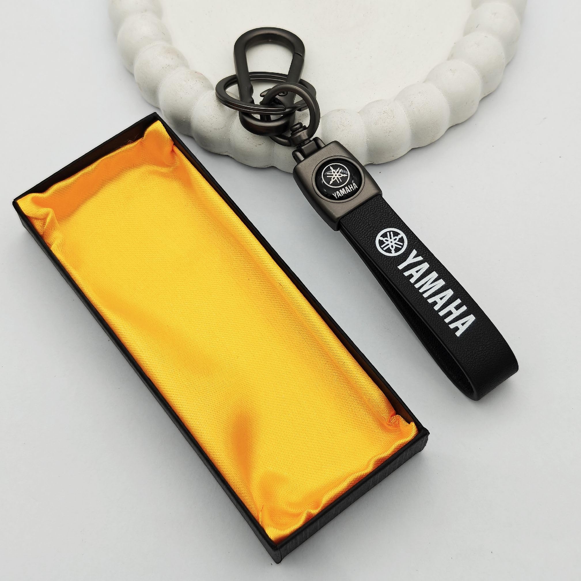 Drive Safe Leather Keychain with Metal Ring, Inspirational Message Design, Black and Gold, Premium Key Holder for Car and Bike Keys-image-44