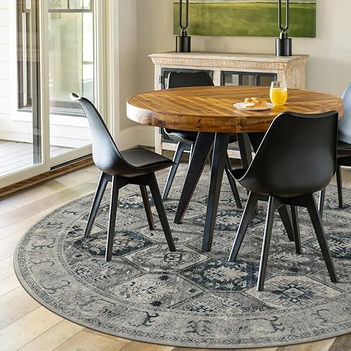 Miniatura 2 de Lahome Round Rugs - Alfombra circular lavable de 6 pies para sala de estar, alfombra de dormitorio, alfombra de dormitorio, enrejado marroquí de