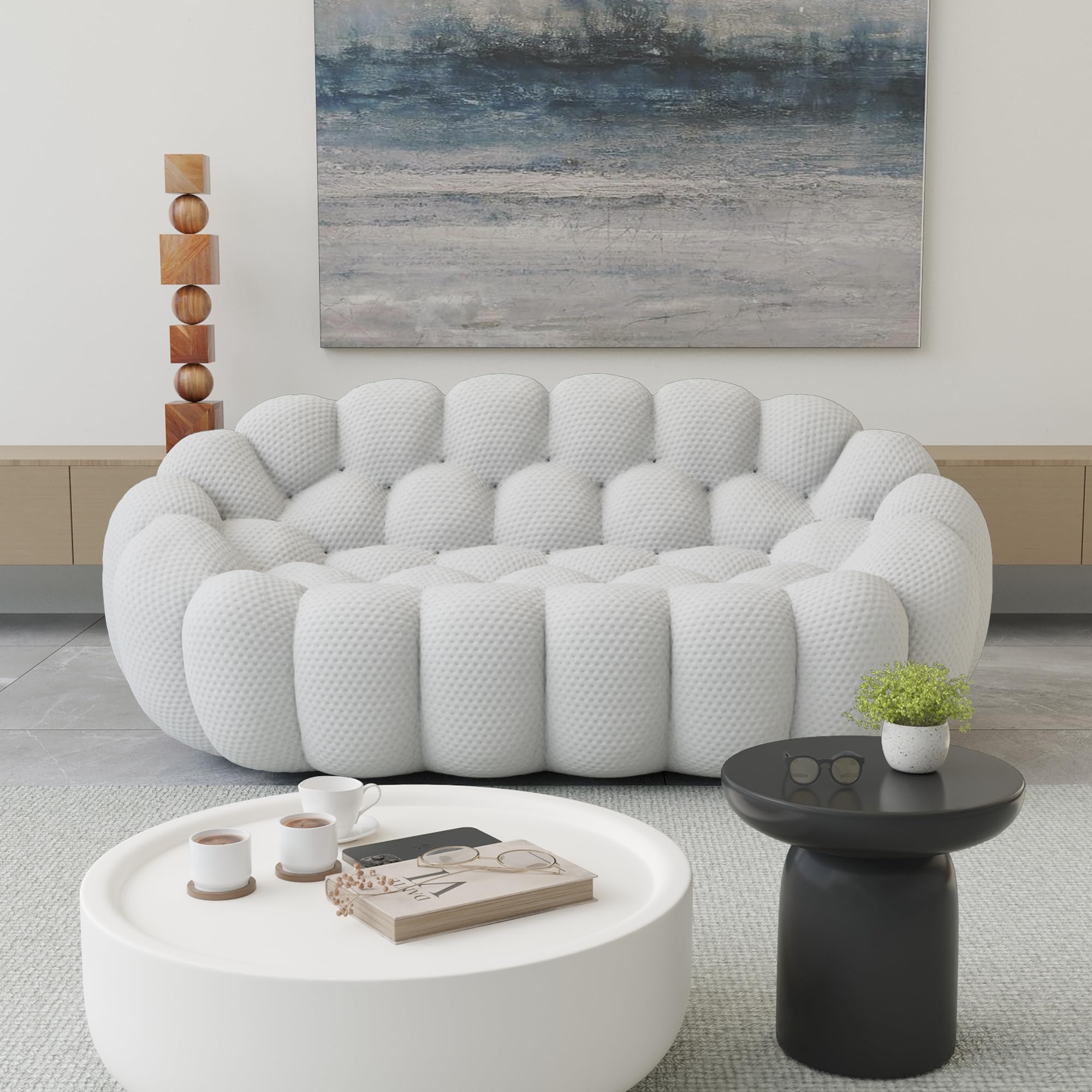 mimochan326　【HOPE、happiness】 Amazon.com: JACH 78.74'' Modern Bubble Sofa, Curved Couch