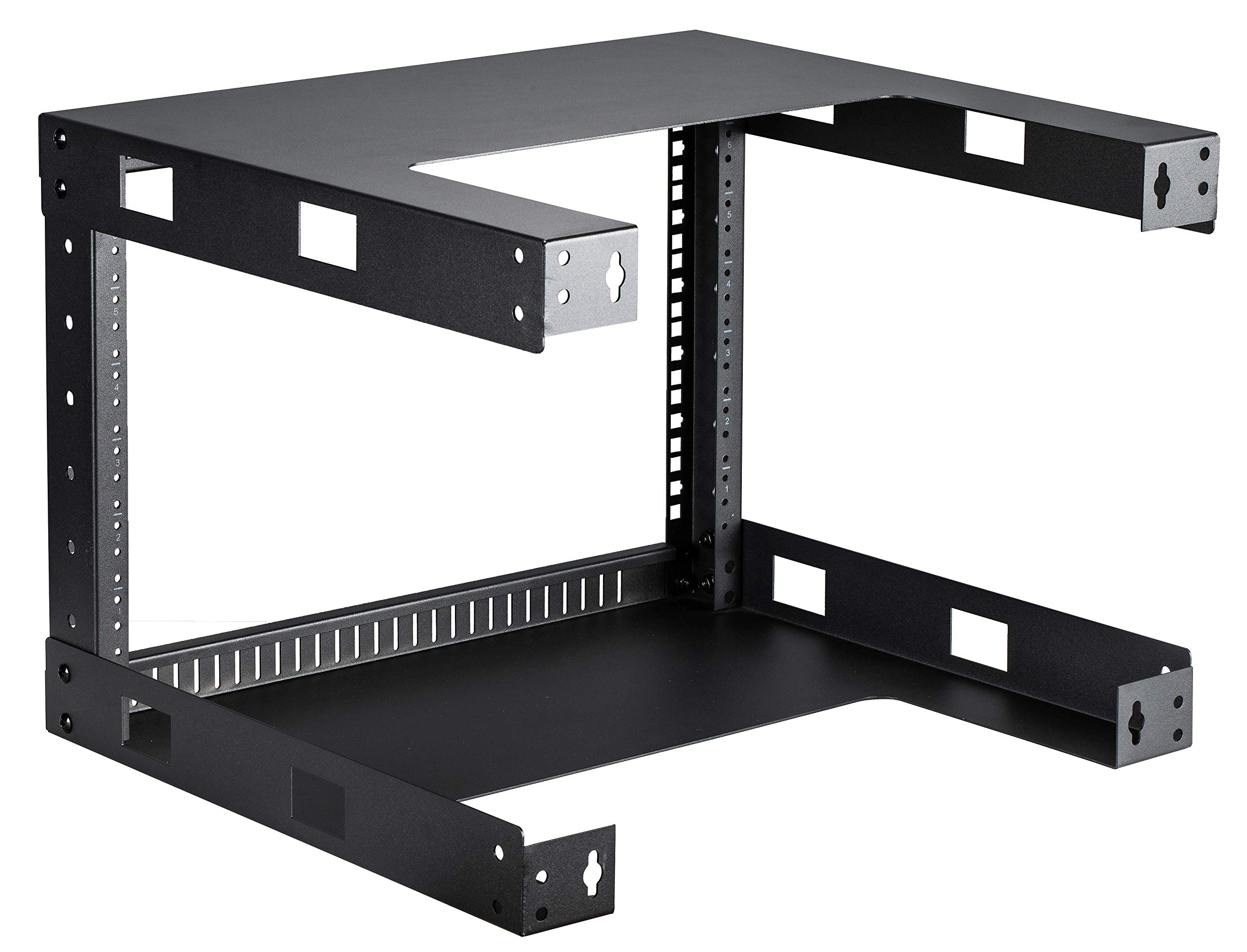 Amazon.com: Kenuco Black 6U Wall Mount Open Frame Steel