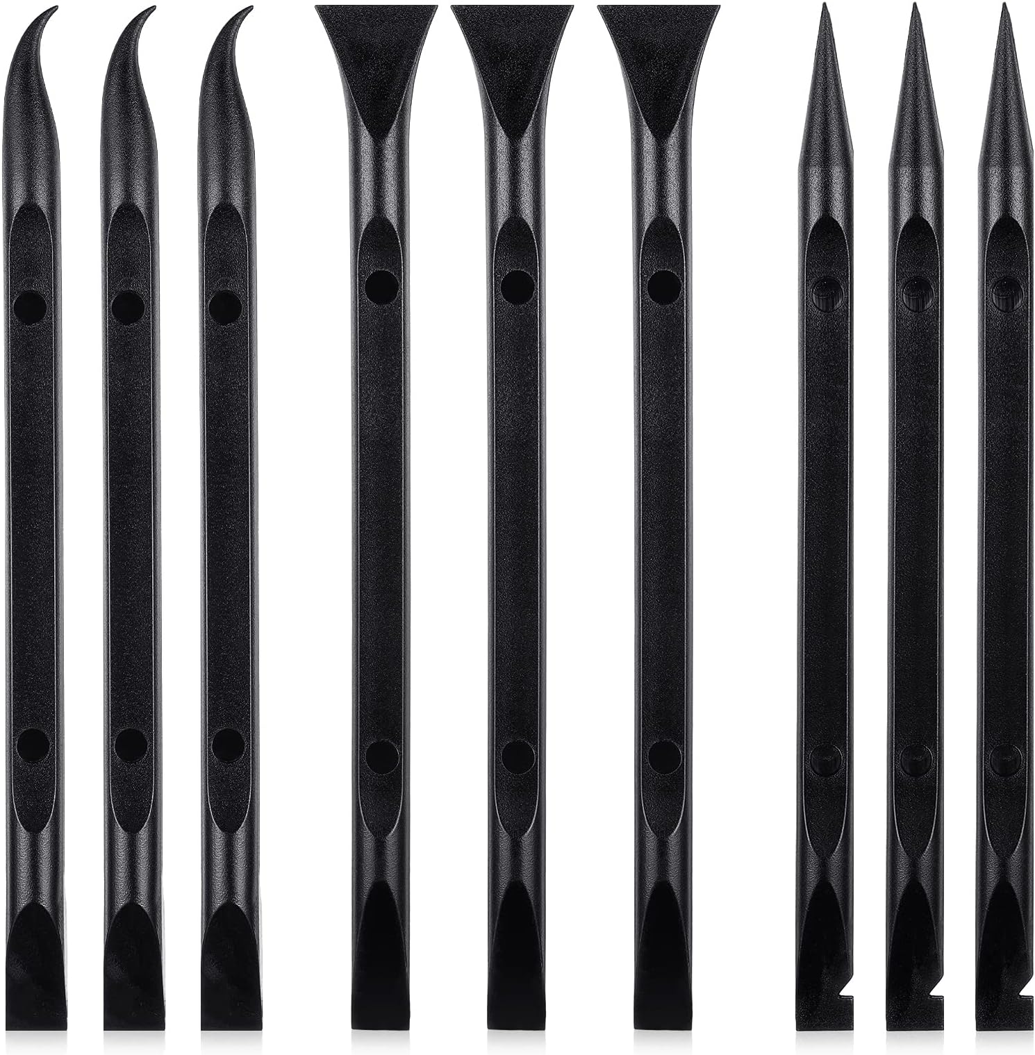 9 Pieces Plastic Scraper Tool Scratch Free Crevice Cleaning Sticker Remover Tool Multipurpose Non Scratch Scrapers for Tight Spaces, Kitchen, Crevices, Auto Detailing, Paint