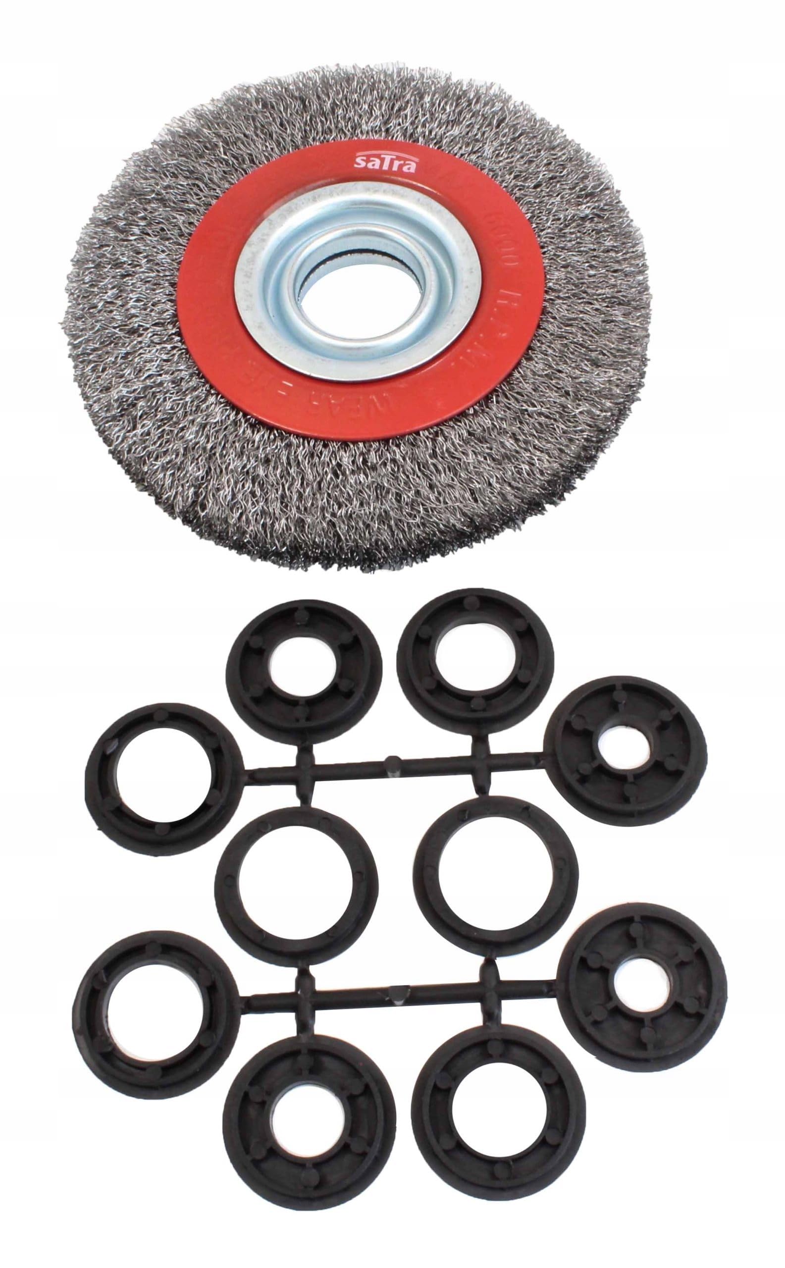 Brosse à fil pour meuleuse d'établi 200 mm - Brosse circulaire dents en acier 0,3 mm pour meuleuse d'établi - Nettoyage de rouille, peinture et soudure - Outil atelier métal et mécanique