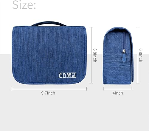 Miniatura 3 de Bolsa de aseo de gran capacidad con gancho para colgar para hombres y mujeres, bolsa de cosméticos de viaje impermeable, bolsa de almacenamiento de