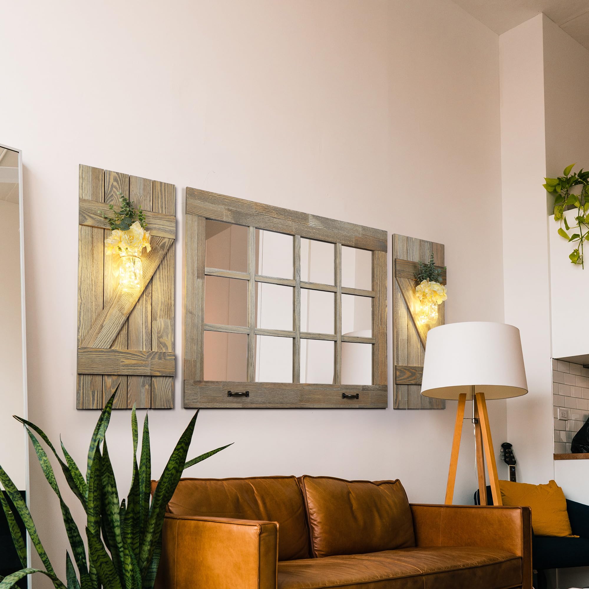 Snapklik.com : GBtroo Window Mirrors For Wall Decor Window Pane Mirror