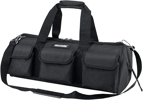 HAUTMEC HT0184 - Bolsa de herramientas grande para contratistas de 24 pulgadas, bolsa de herramientas de boca ancha Oxford resistente con 21