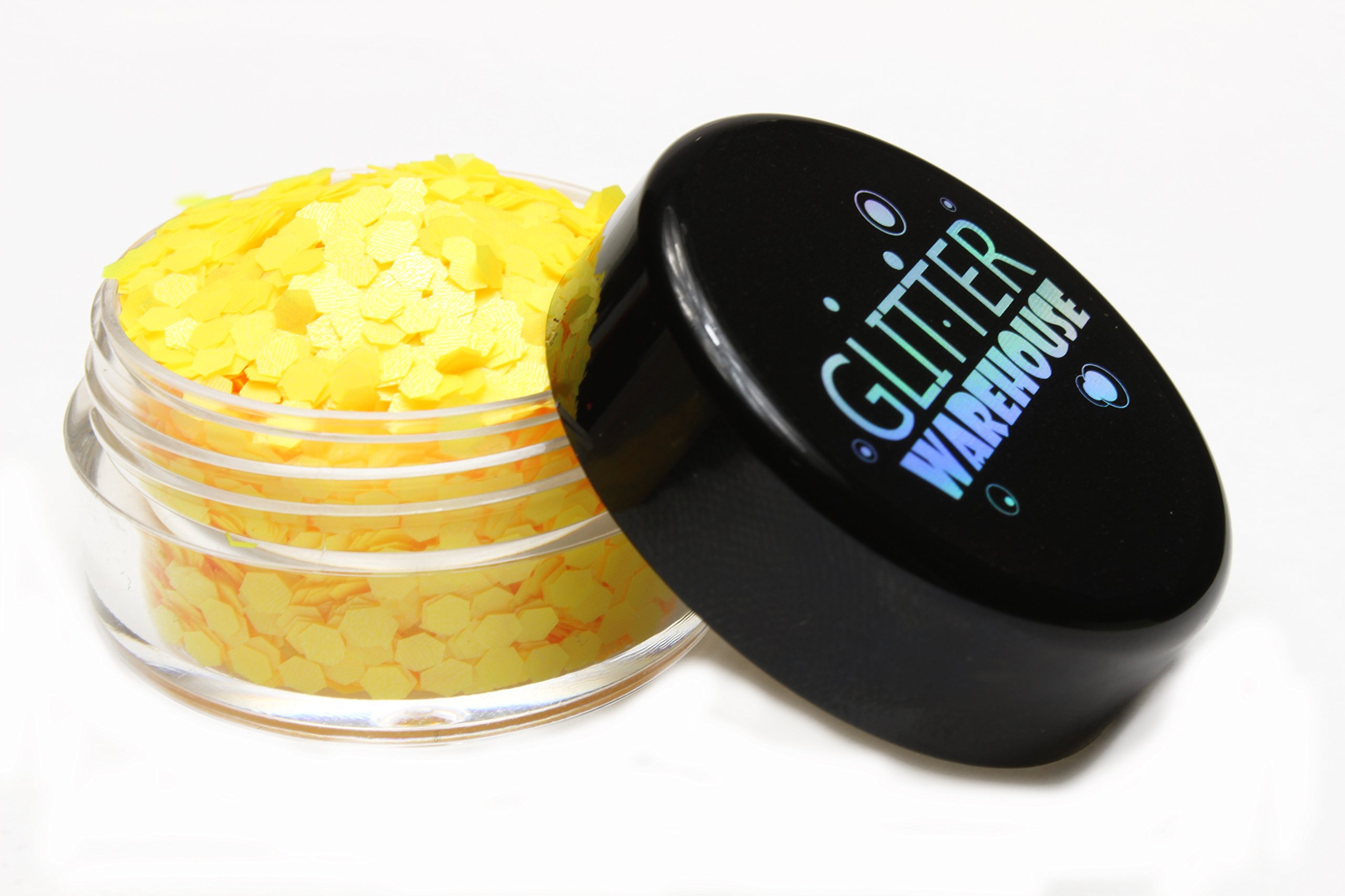 Glitterwarehouse2MM Chunky Matte Neon Yellow Cosmetic Grade Glitter (20g Jar)