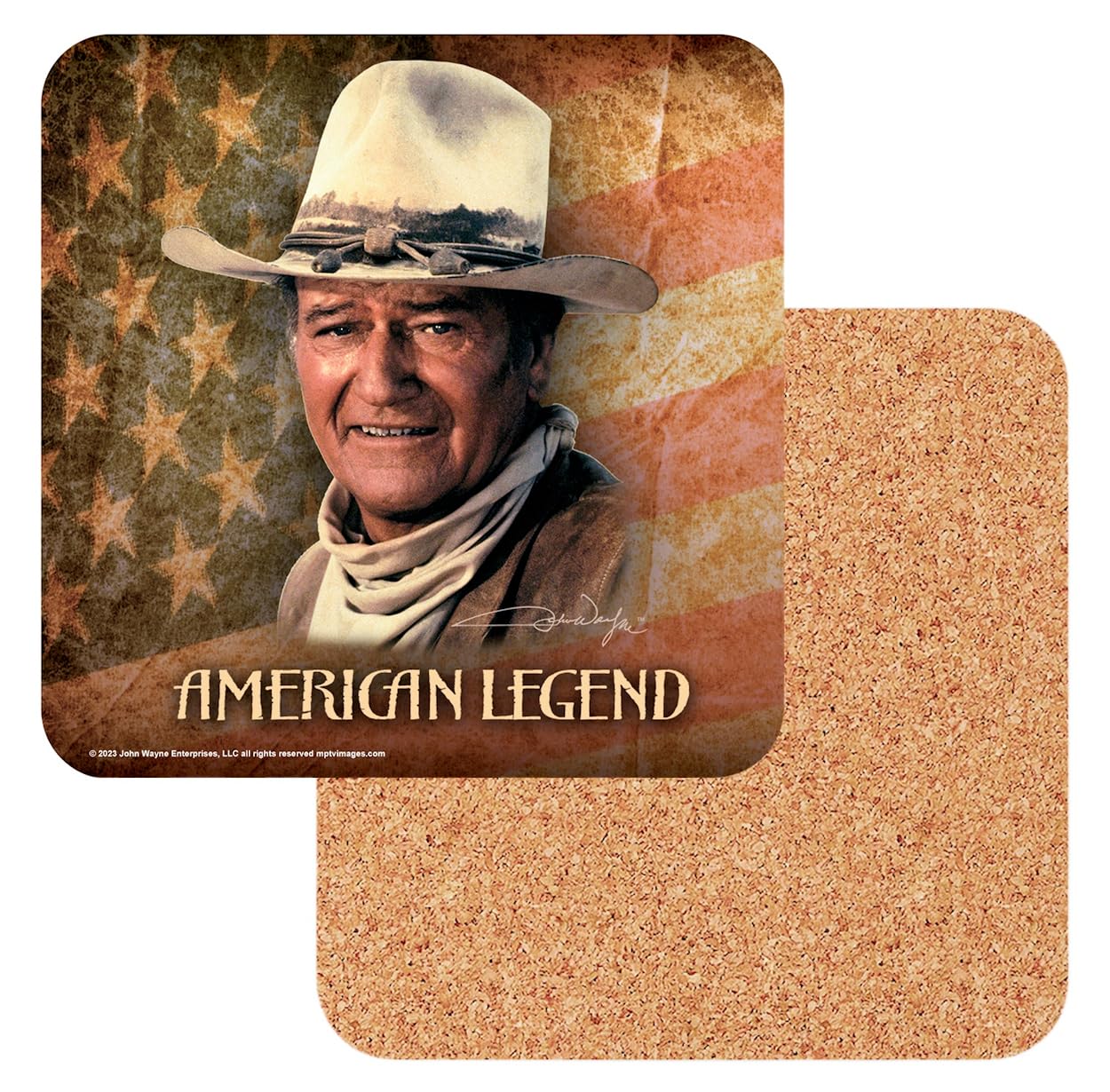 Midsouth Products Multicolor John Wayne American Legend Western Coaster Beer Coffee Placemat