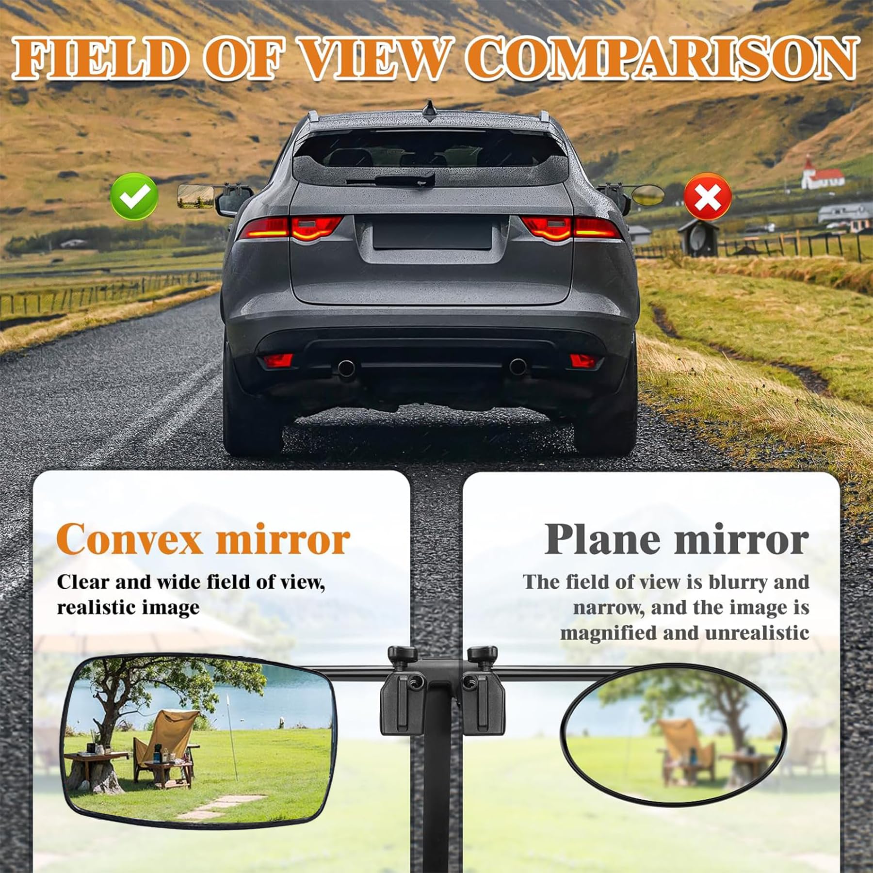2 Stück Wohnwagen Spiegel Auto,Wohnwagenspiegel Universal,Spiegel für Wohnwagen,Wohnwagenspiegel,Abschleppspiegel,Caravanspiegel,Universalspiegel,Aufsatzspiegel für alle gängigen Fahrzeugtypen