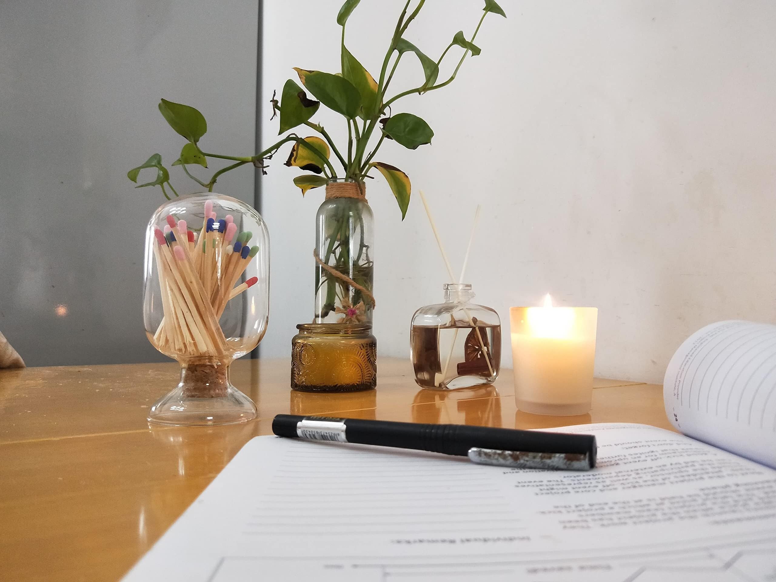 Streichholzhalter Aus Glas - Mit Anzünder Für Kamin, Küche, Dekoration