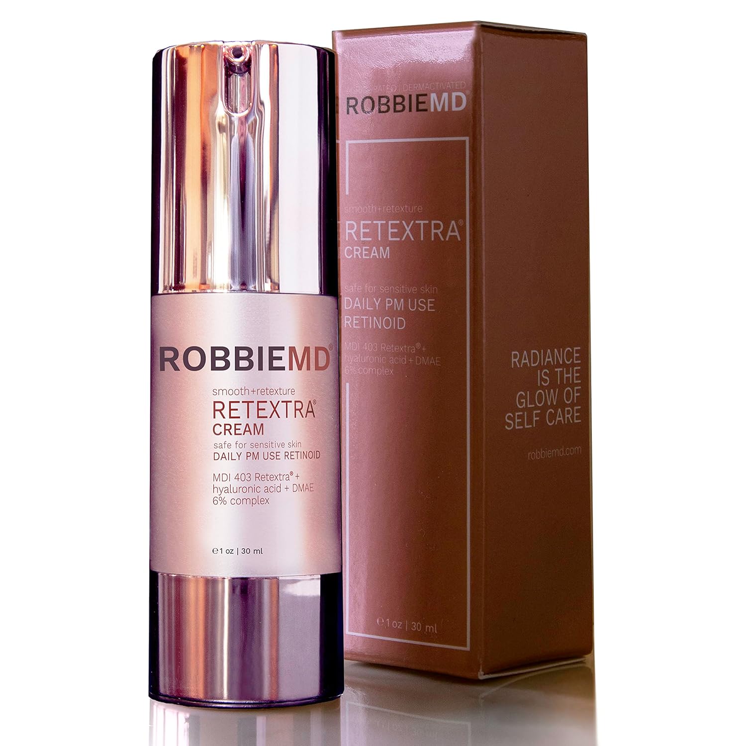 Retextra Daily Use Retinoid Safe for Sensitive Skin Moisturize, Hydrate with Hyaluronic Acid, Hastens New Cell Growth, Smooth Fine Line and Wrinkles (1 oz/30 ml)