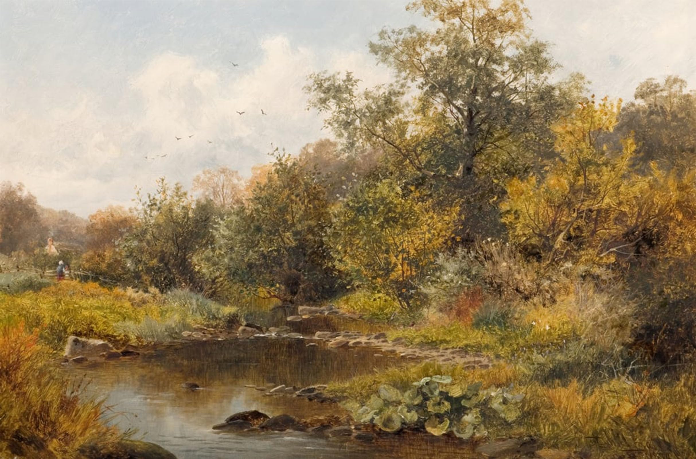 ARTXLXXBN Famous Print Painting Colorful Art Print Brook At Old Storridge Worcestershire by Famous Artist Canvas Art Decorations for Home Decor 60x90cm