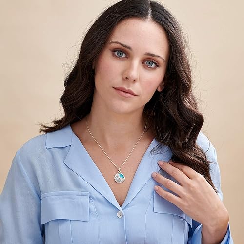 Miniatura 2 de Collar de disco de Jerusalén grande en plata de ley 925 con piedra de ópalo - Colgante Judaica Jewelry