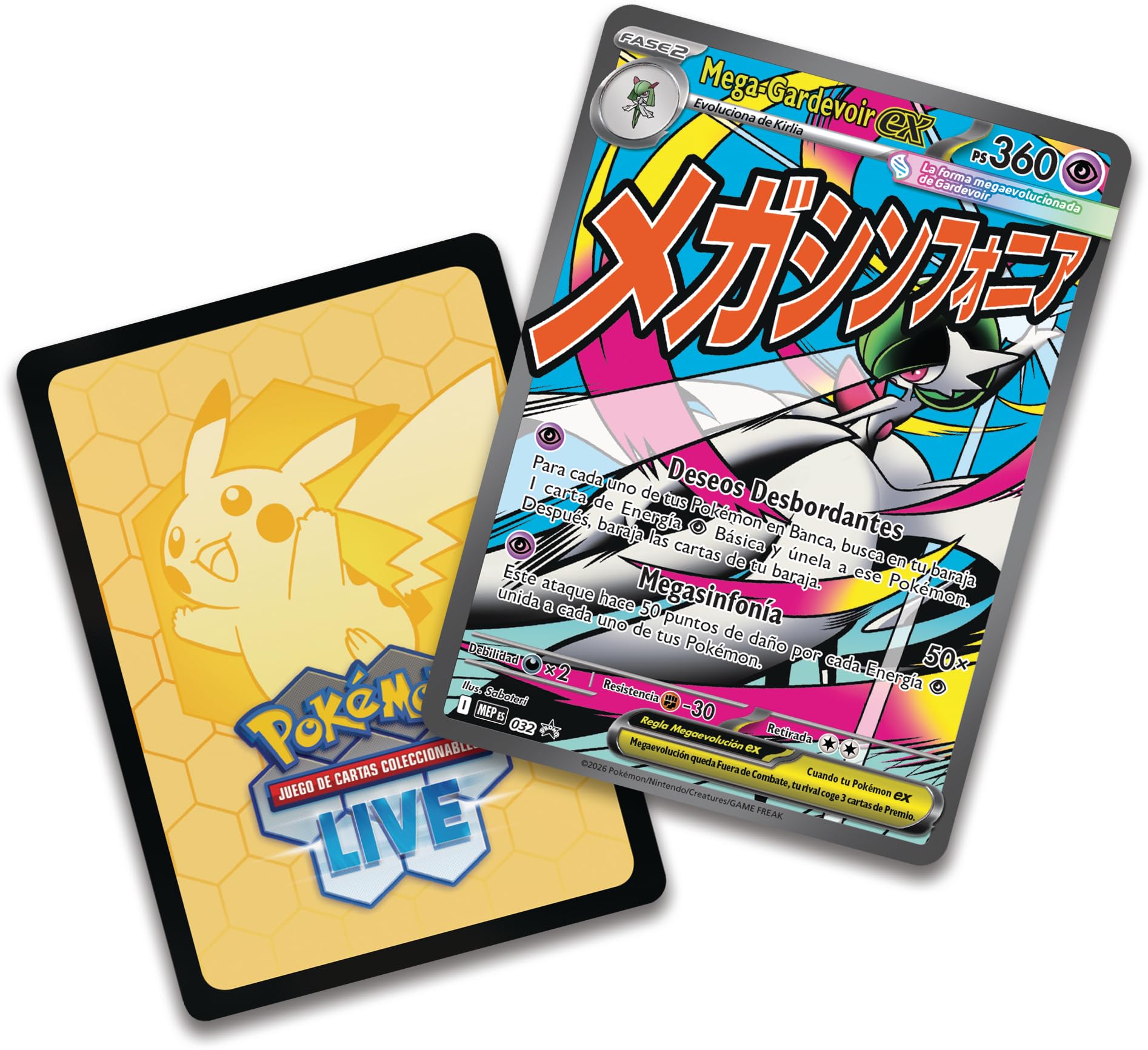 Pokémon: Colección con póster prémium Mega-Gardevoir de Megaevolución-Héroes Ascendentes (1 Carta holográfica de promoción, 1 póster Impreso por ambas Caras y 10 Sobres de Mejora)