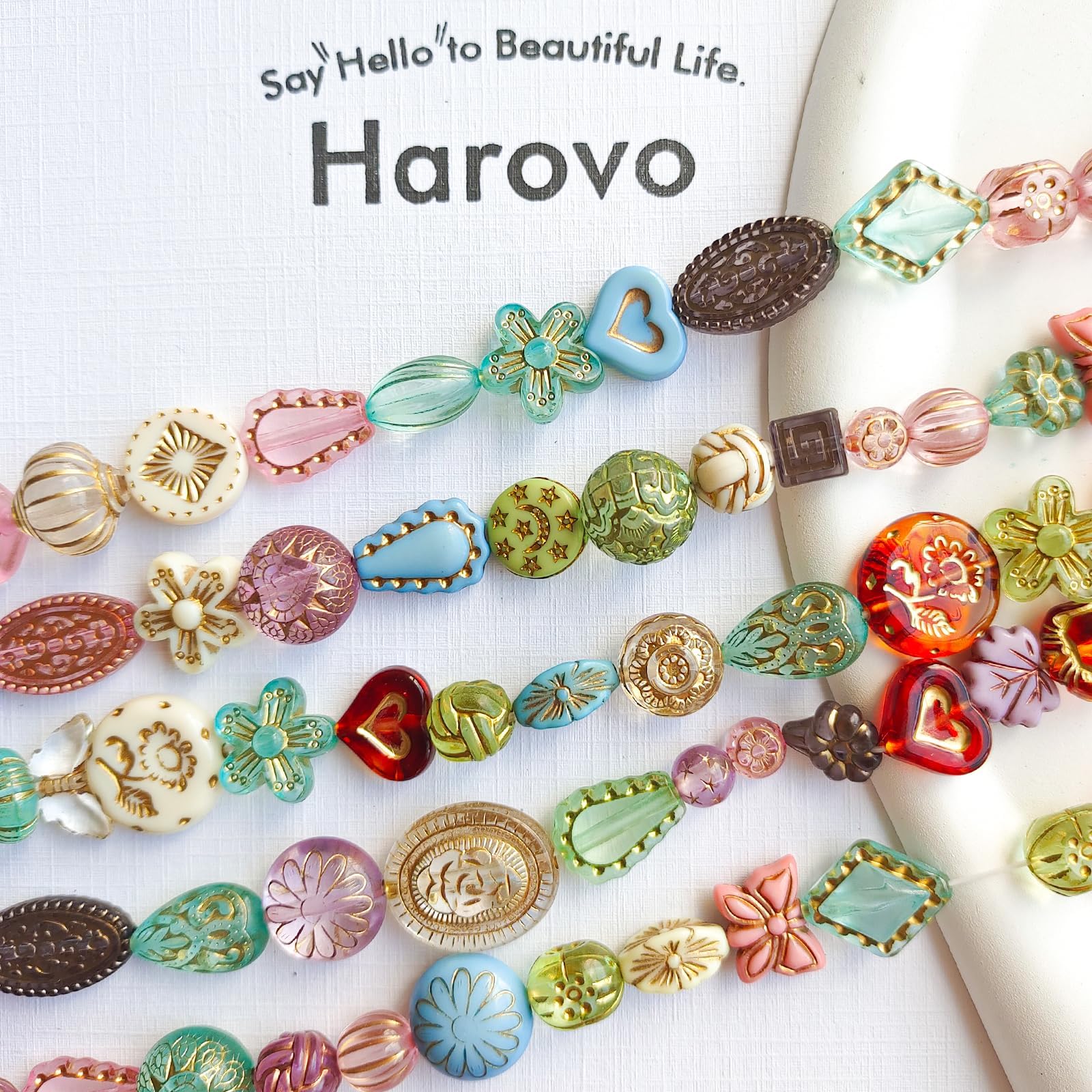 Amazon.co.jp: Harovo ビーズ アンティーク ミックス 50g入り 