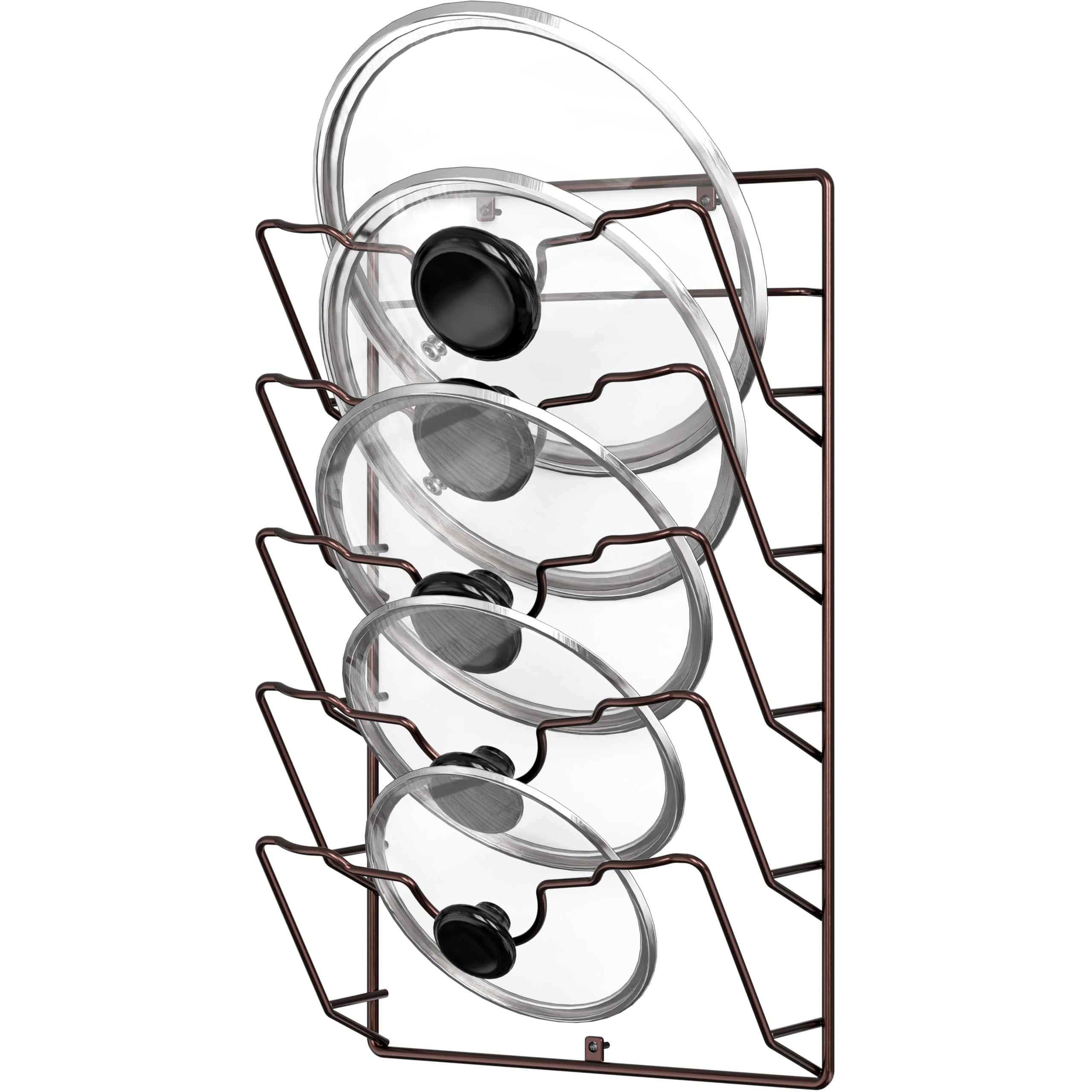 SHOWERORO Wall Mounted Pot Lid Holder - ABS Plastic Organizer Rack For Kitchen Storage