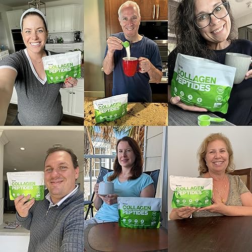 Miniatura 7 de Suplemento de péptidos de colágeno hidrolizados para mujeres y hombres - Soporte para articulaciones, cabello, piel y uñas - Alimentado con pasto