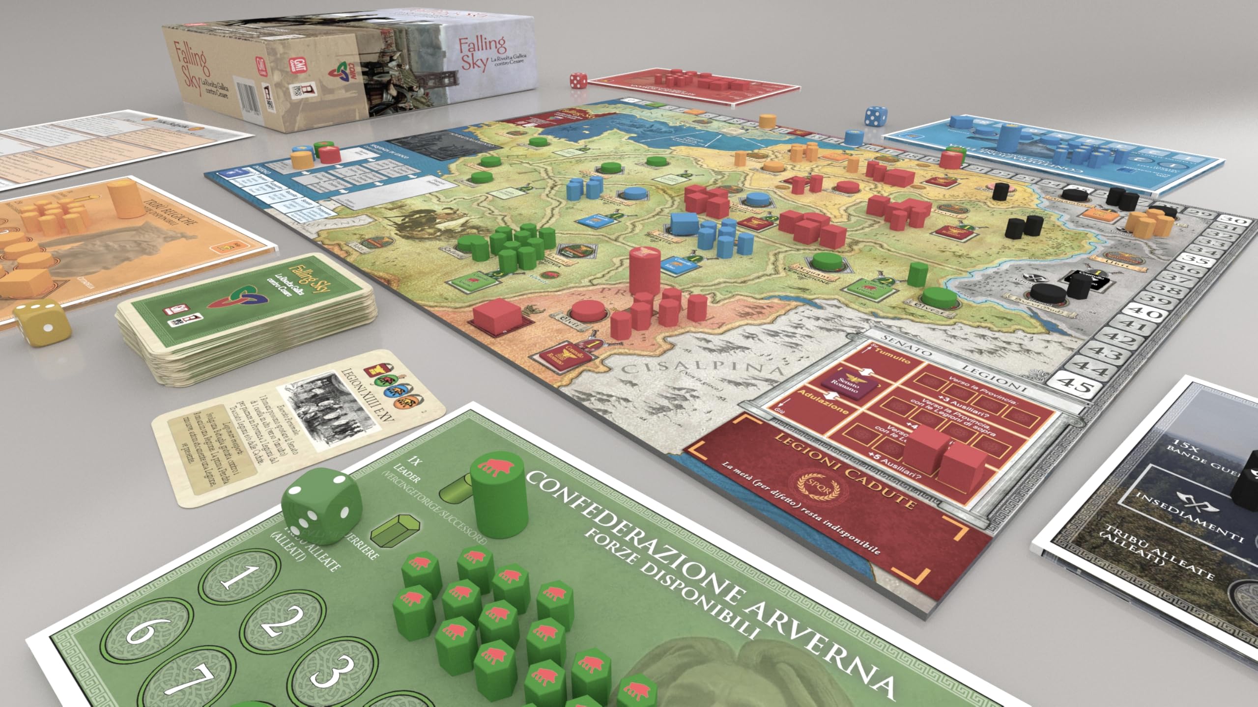 Asmodee – FALLING SKY – Gioco da Tavolo per Esperti | Gioco da Tavola di Strategia a tema Storico Impero Romano – 1-4 Giocatori – 14+ Anni – 180 Minuti – Edizione Italiana