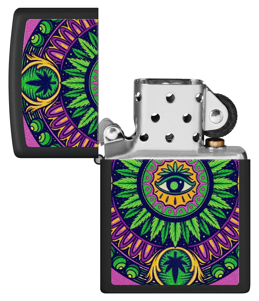 Amazon.co.jp: Zippo ブラックライト大麻パターンデザイン