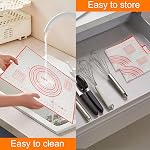 Silicone Pastry Mat - Extra Thick Non Stick Baking, Fondant, Counter, Dough Rolling, Oven Liner, Pie Crust