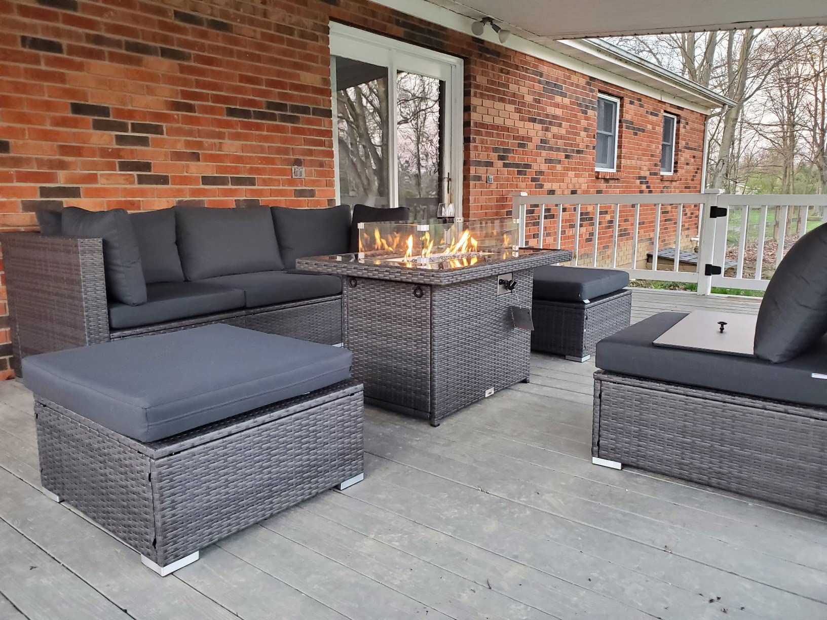 55/mo Finance NICESOUL® Large Size PE Rattan Outdoor Patio Furniture