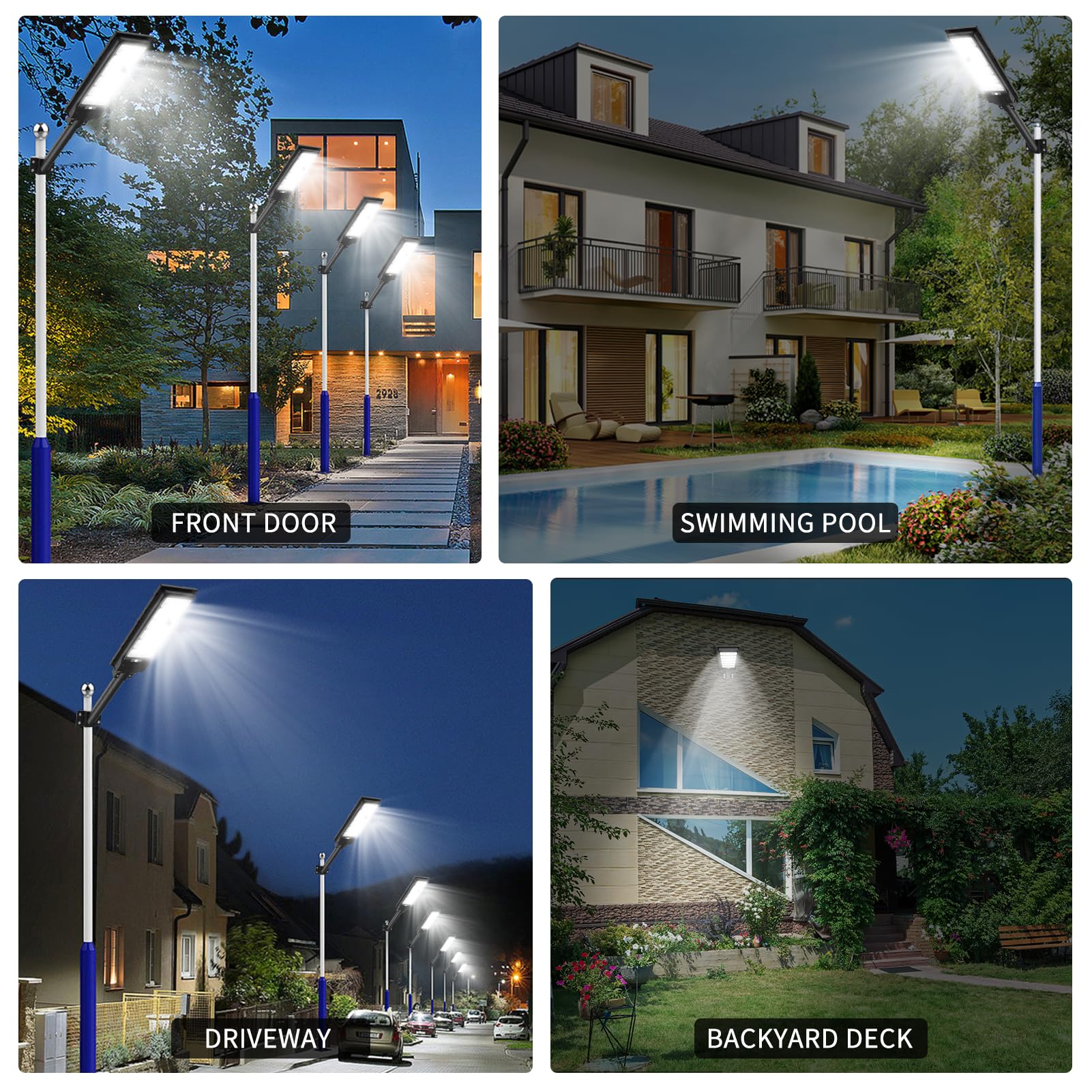 papasbox 2 Stück 600W LED Solar Straßenlaterne Außen mit Fernbedienung | Solarbetriebene 6500K Straßenlampe Wandleuchte mit Bewegungsmelder | Wegeleuchte im Freien Straßenleuchte