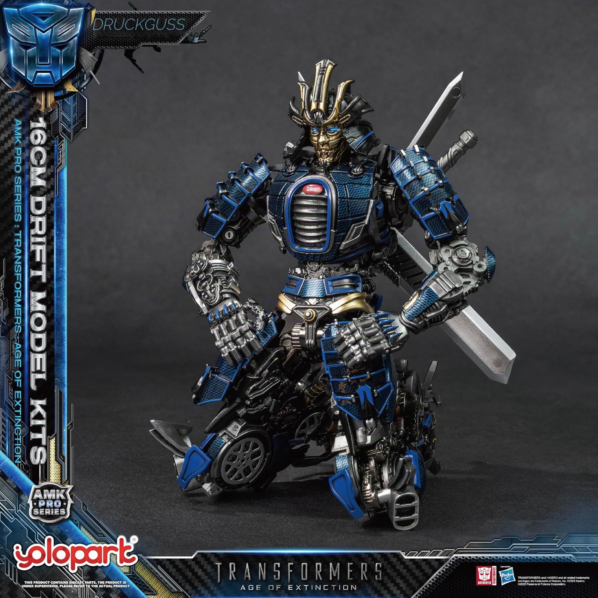 YOLOPARK Transformers Spielzeug Age of Extinction Drift Action-Figur, AMK PRO Serie 6,3 Zoll hochgradig artikuliertes Transformers Modellbau-Set für Altersgruppe 15 und älter, kein Umbau erforderlich