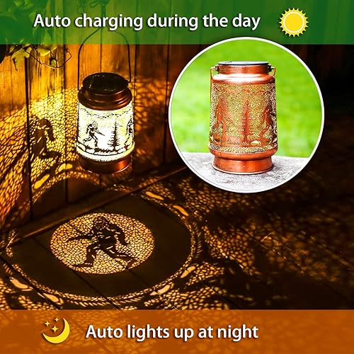 Miniatura 3 de Bigfoot - Faroles solares colgantes impermeables para exteriores, luces solares colgantes de pie grande, regalos para hombres y mujeres, faroles LED