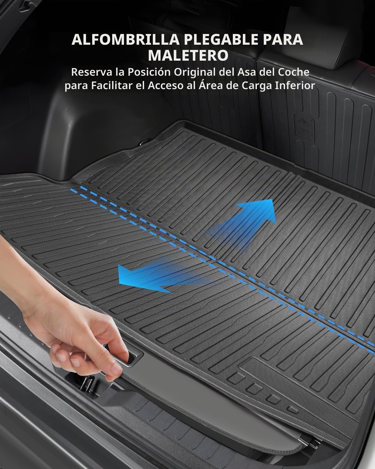 Alfombrillas Maletero para Toyota RAV4 XA50 2025 2024 2023 2022 2021 2020 2019, TPE Alfombras Maletero RAV4 Hybrid Original con Borde Elevado, Antideslizante e Impermeable Accesorios