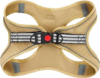SMOUATOU All Weather Mesh Step in Vest Harness for Small and medidum Dogs and Cats, Adjustable Soft Padded Dog Vest with Easy Control Handle for Dogs Pets (Khaki, S)