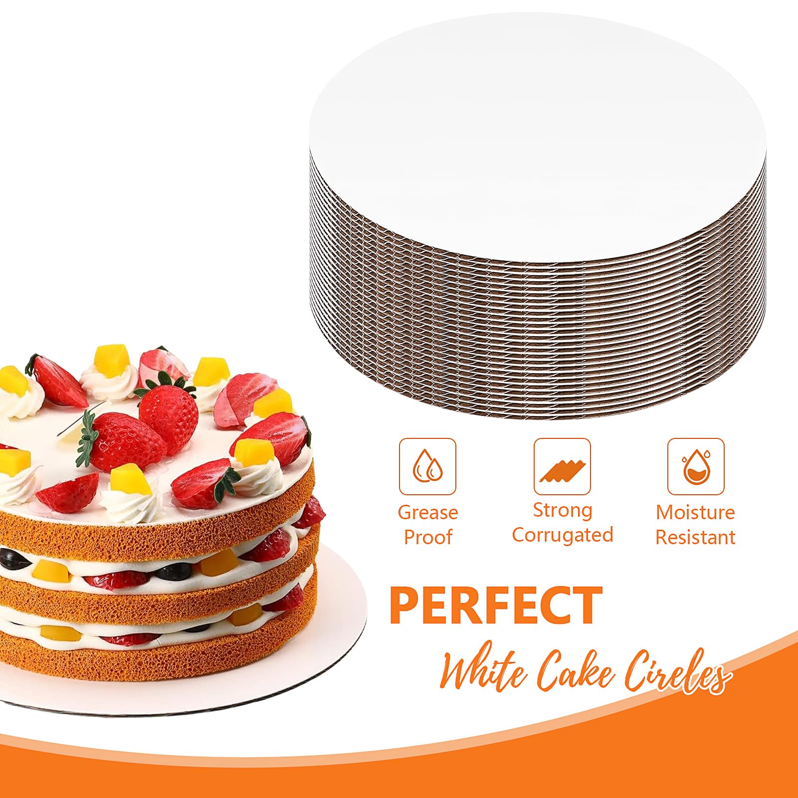 Lot De 5 Planches À Gâteau Rondes En Or Rose De 25,4 Cm, Épaisseur De 13 Mm[m9262