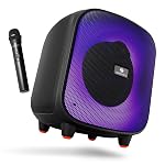 ZEBRONICS Sound Feast 800,Portable Party Bluetooth Speaker,55 Watts,6 Hours Playback,6.5 inch Powerful Driver,Wireless MIC,Karaoke,Mobile Holder,RGB,TWS | USB | AUX | 6.3mm MIC,Deep Bass,Black