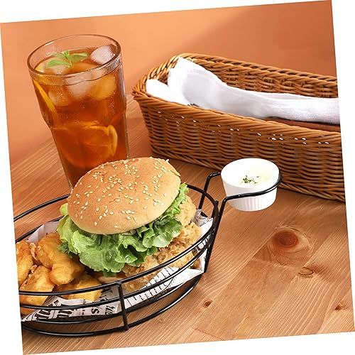 Miniatura 2 de Cabilock 1 juego de cestas de patatas fritas con patatas fritas, cestas de pescado y patatas fritas, soporte de metal para aperitivos y aperitivos