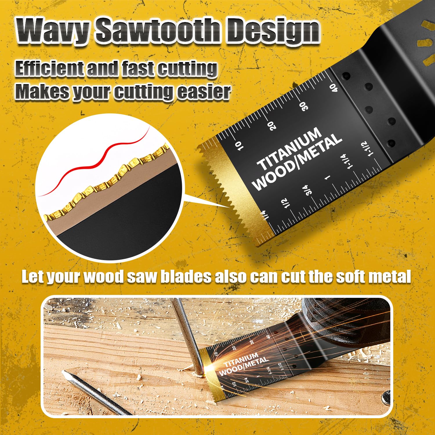 30 cuchillas oscilantes, hojas de sierra oscilantes profesionales universales de titanio para madera, plásticos y metal, compatibles con Dewalt Ryobi Fein Milwaukee Rockwell Makita