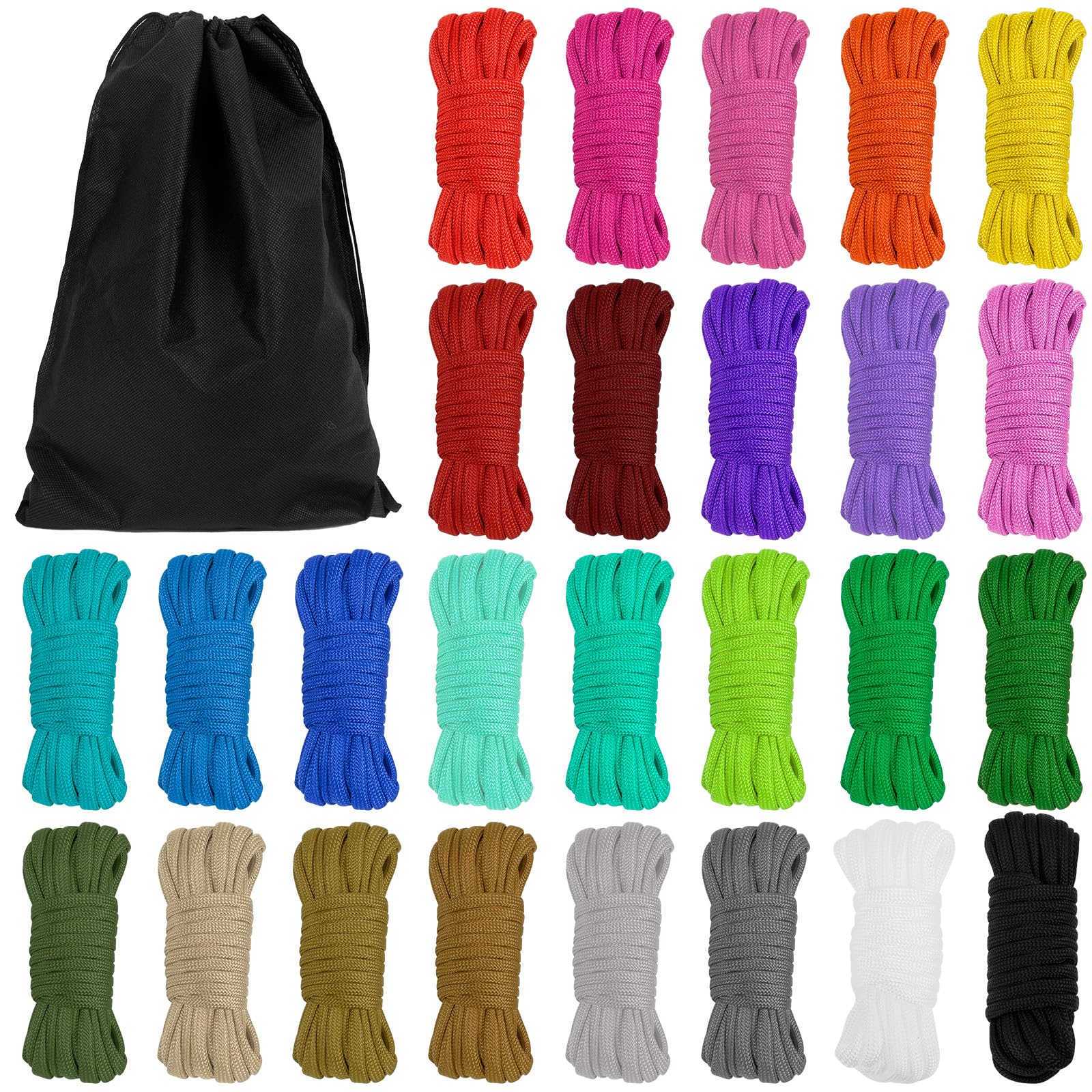 Set 18 Corde Paracord 3m - Multicolori Per Bracciali, Campeggio E Sopravvivenza - Foto 11