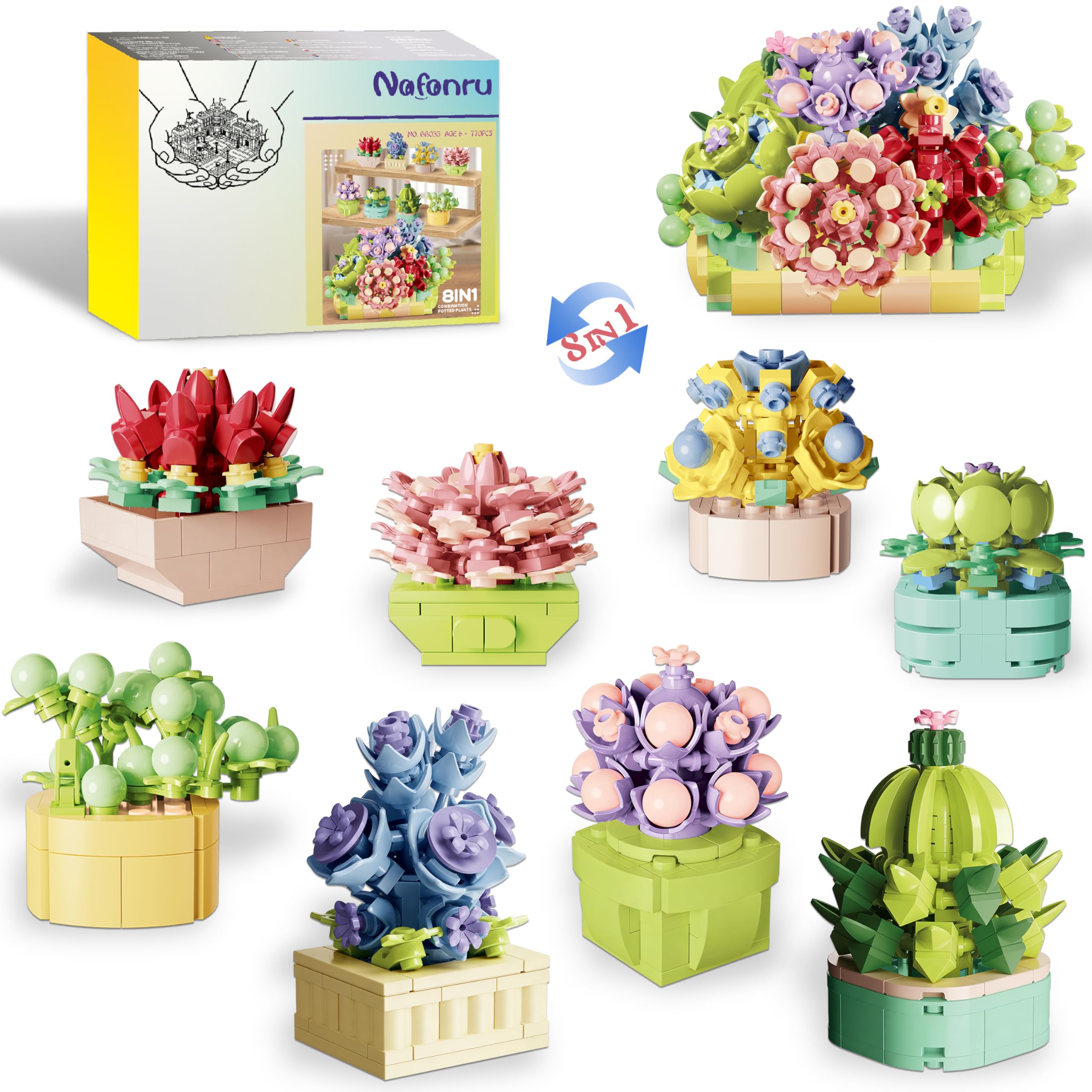 Amazon.com: 8-in-1 Botanical Building Set for Adults – Compatible