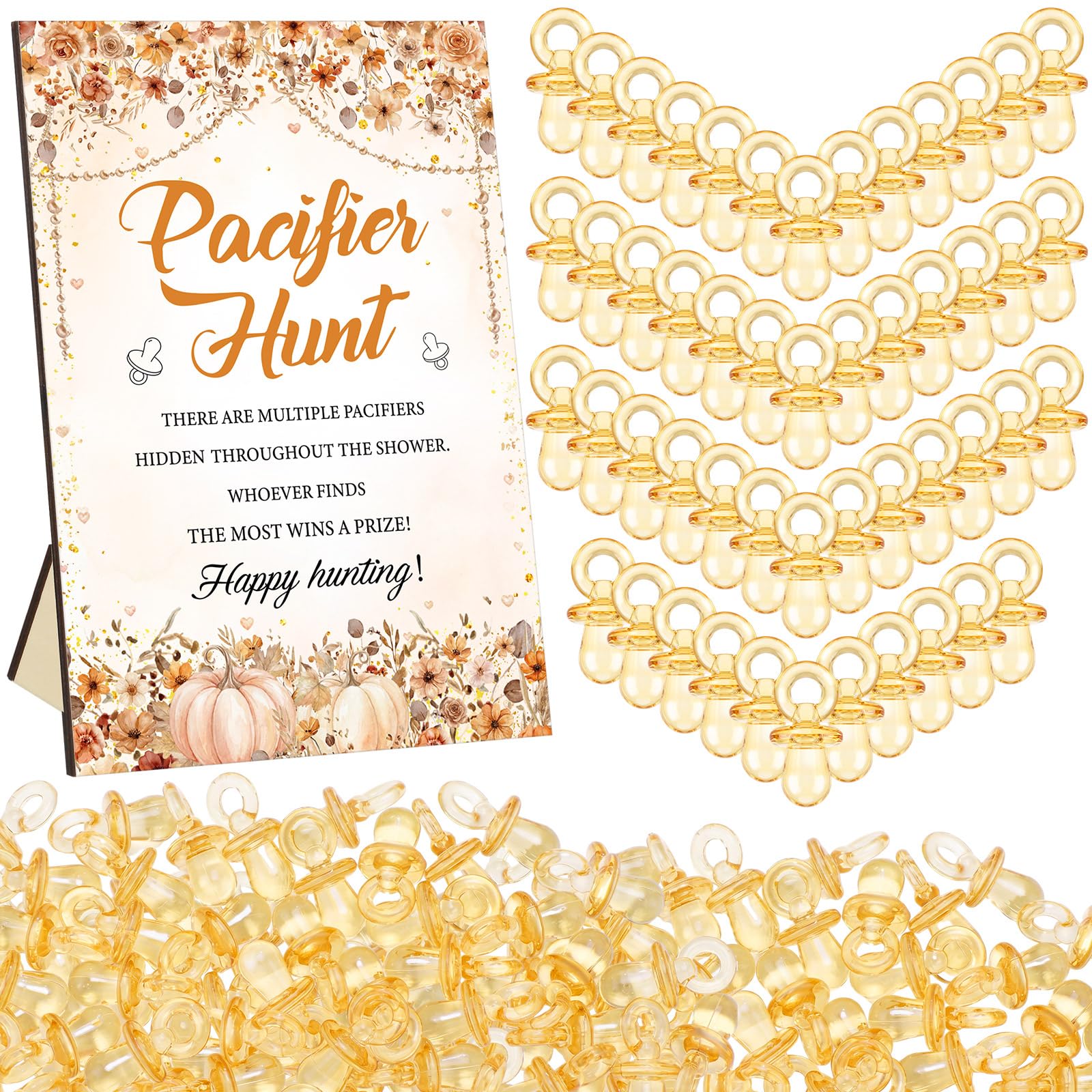Thyle 51 Pcs Wildflower Fall Little Pumpkin Pacifier Hunt