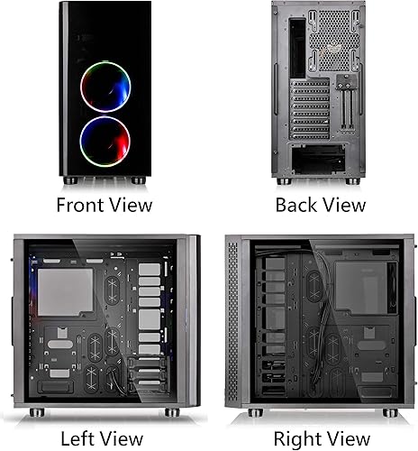 Vista 64 de Thermaltake View 300 MX TG ARGB Motherboard Sync E-ATX - Carcasa para computadora de torre media con ventilador ARGB frontal de 0.079 x 7.874 in