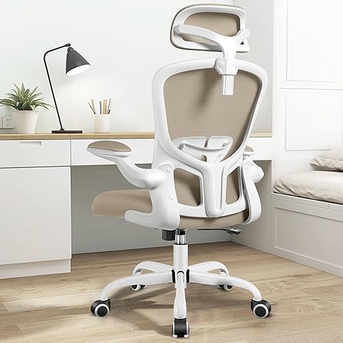 FelixKing Silla ergonómica de escritorio de oficina con reposacabezas, ruedas, soporte lumbar ajustable y altura, silla de tareas giratoria cómoda