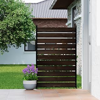 57" H x 38.5" W Privacy Fence Screen Decorative Patio Fence Panel, Outdoor Privacy Panel for Balcony Patio Yard, Decorative Room Divider for Home & Garden (Coffee, 5FT)