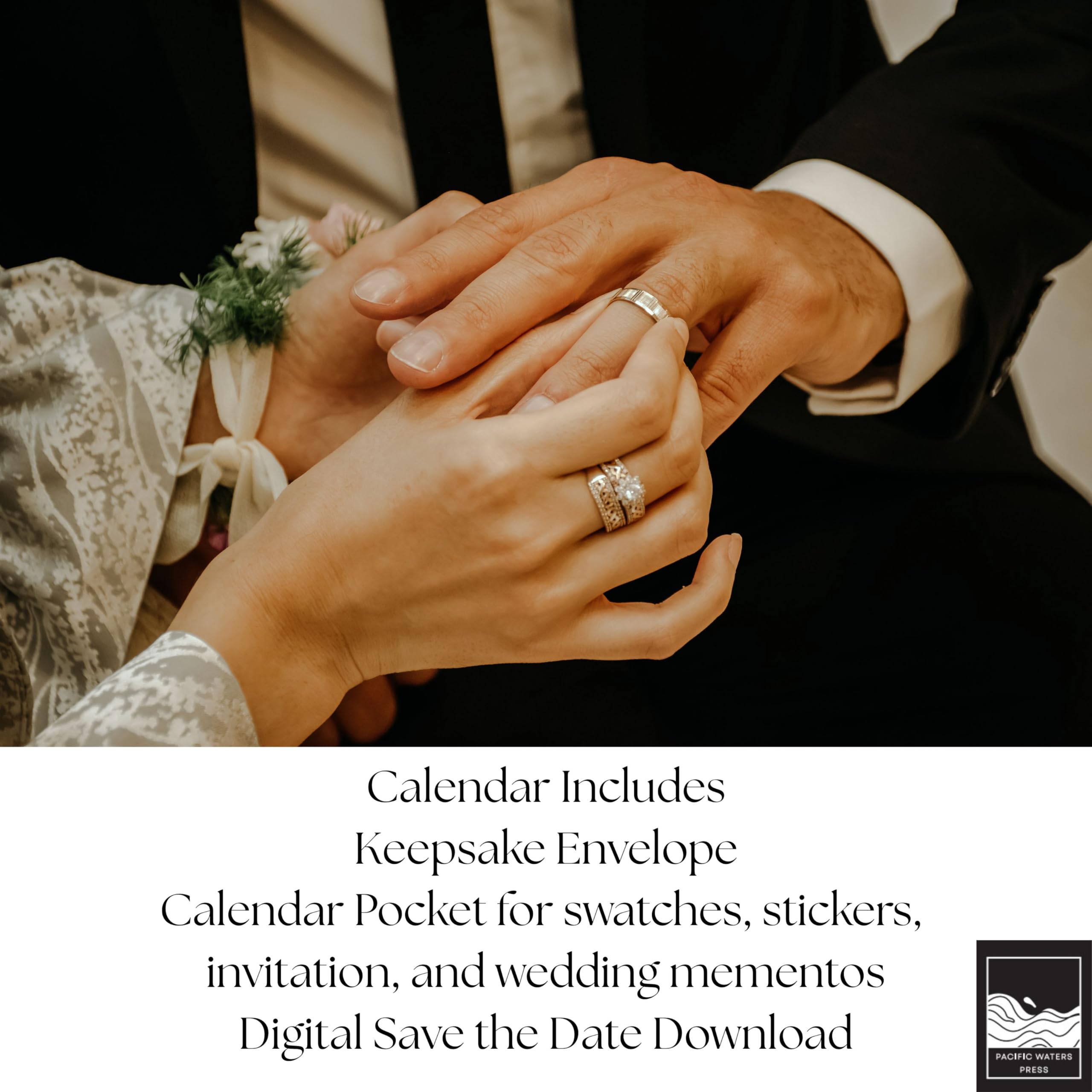 Hochzeitsplaner "I Do", 18 Monate, undatierter Countdown-Organizer mit Zitaten, Aufklebern und monatlichen Trackern, Brautgeschenk Pacific Waters Press