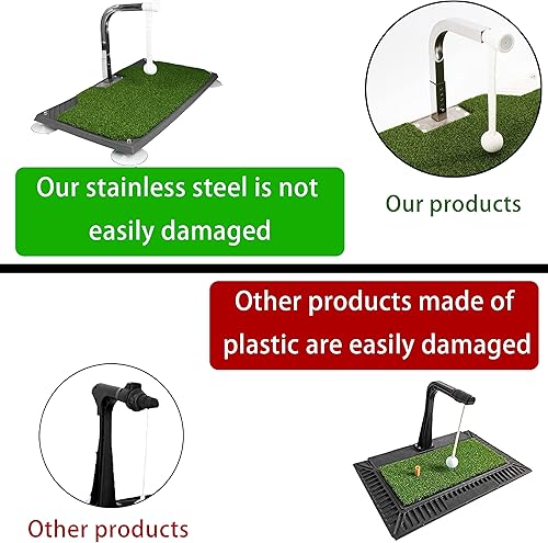 Miniatura 6 de Entrenador de swing de golf - Equipo de entrenamiento de golf con 5 ajustes de altura - Simulador de práctica de hierro y club en casa e interior -