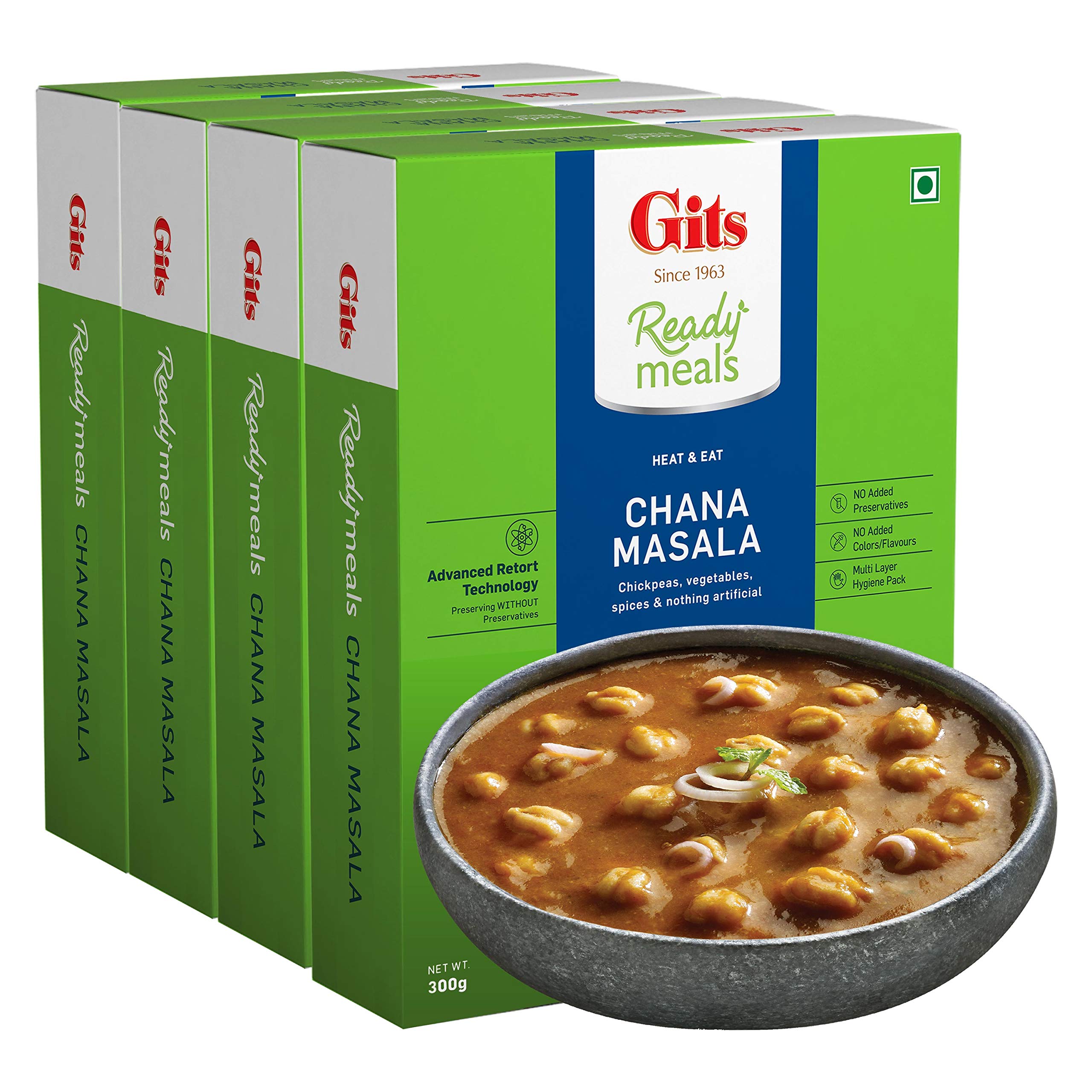 Gits Ready to Eat Chana Masala, Pure Veg, Heat and Eat,1200 g (Pack of 4 X 300g) (B08Z7B4W4Q) Amazon Price History, Amazon Price Tracker