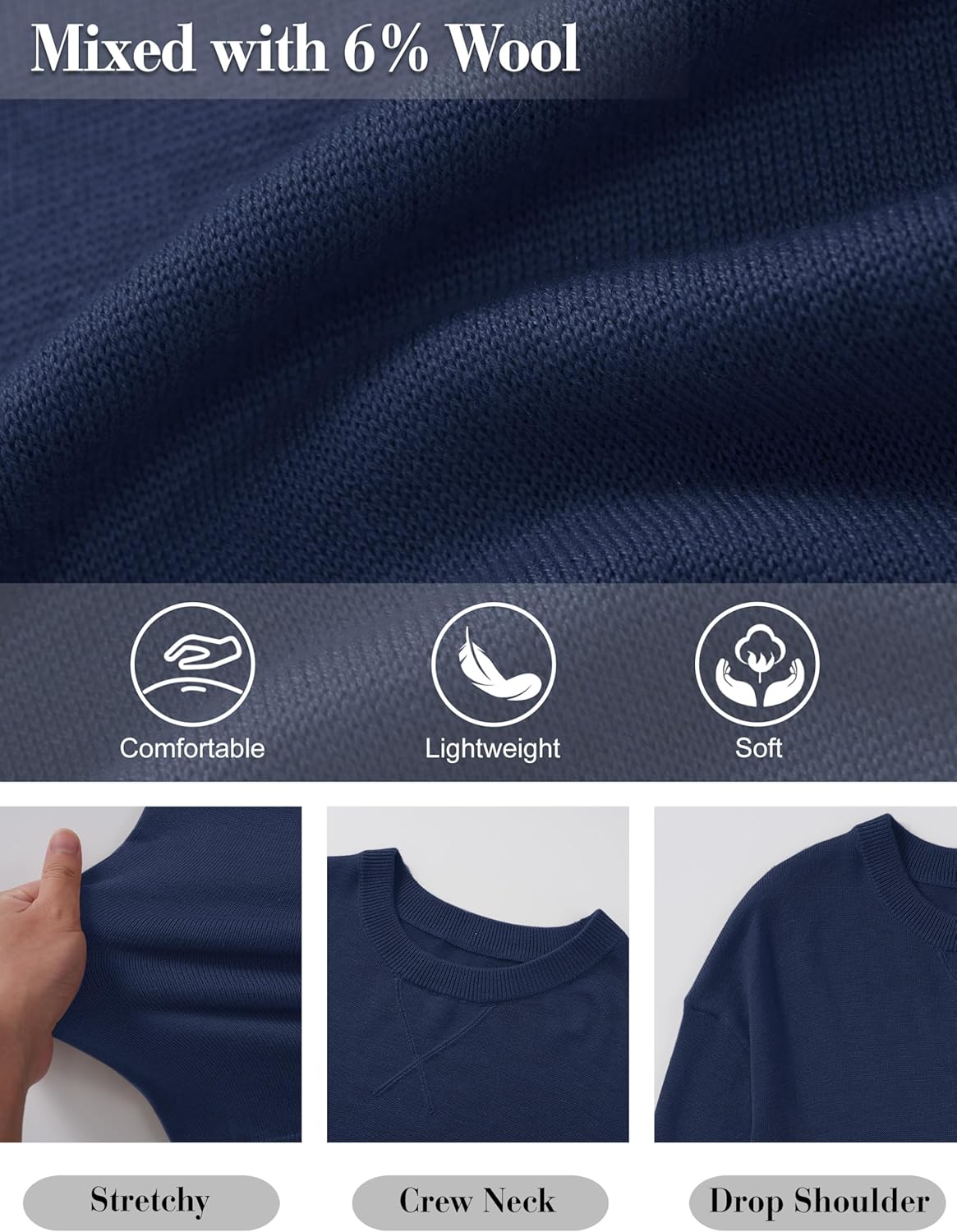 YUCOLEN Sweaters for Women Long Sleeve Lightweight Crewneck Knit Pullover Basic Casual Sweaters Spring Tops - Image 4