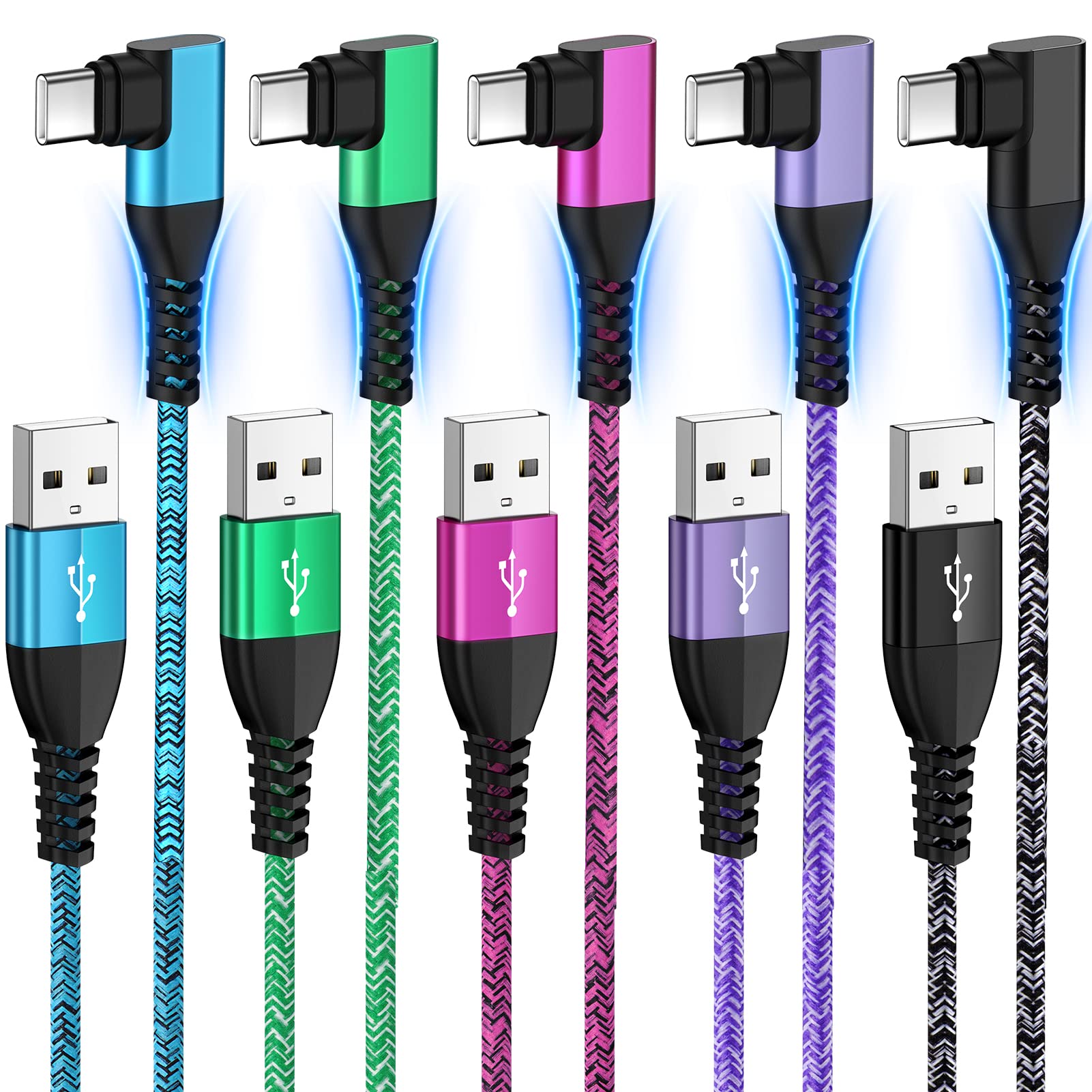 Amazon.co.jp: USB Type C ケーブル L字【1.83M/5本 5色】USB C