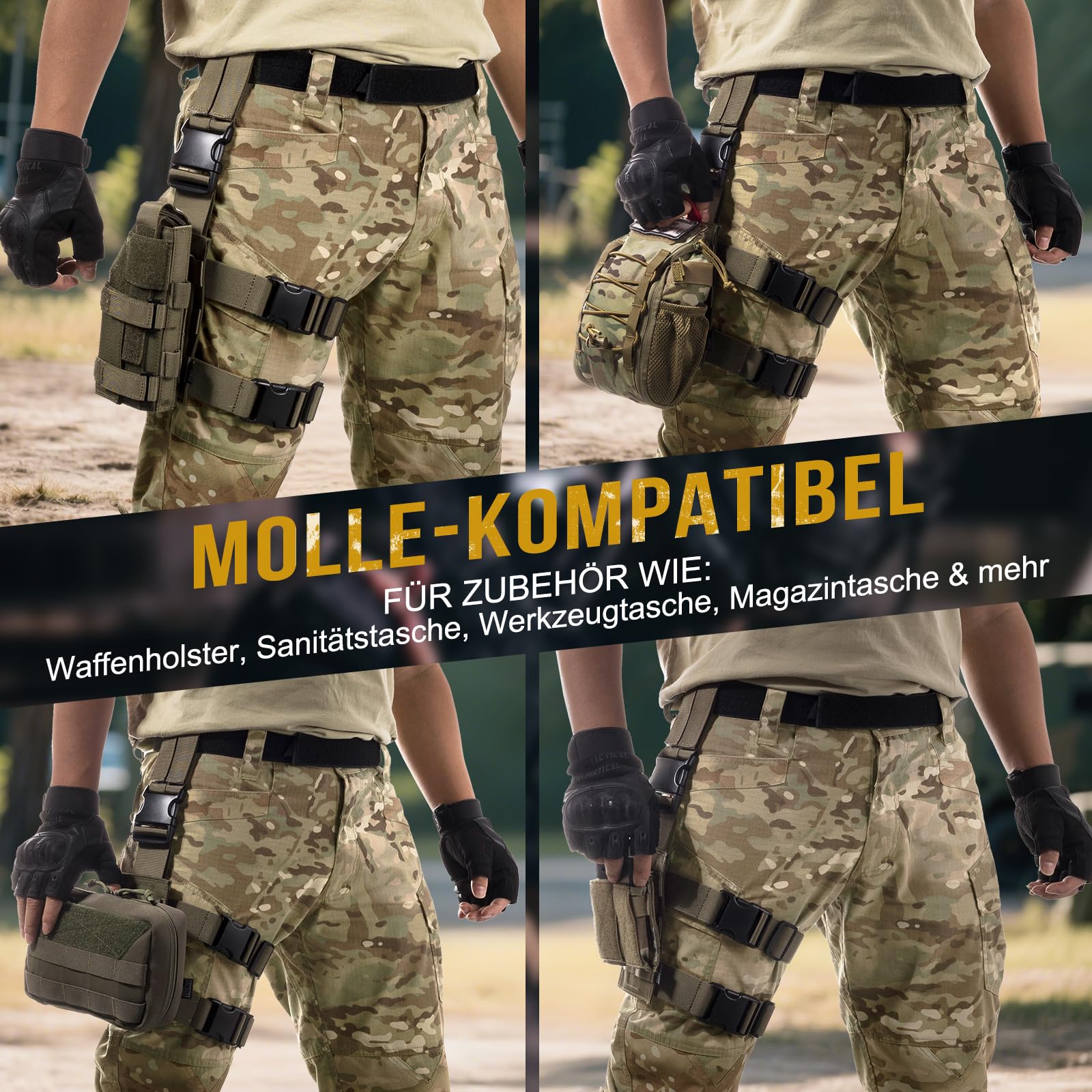OneTigris Taktische Molle Beinplatte Beinplatform für Pistolenholster