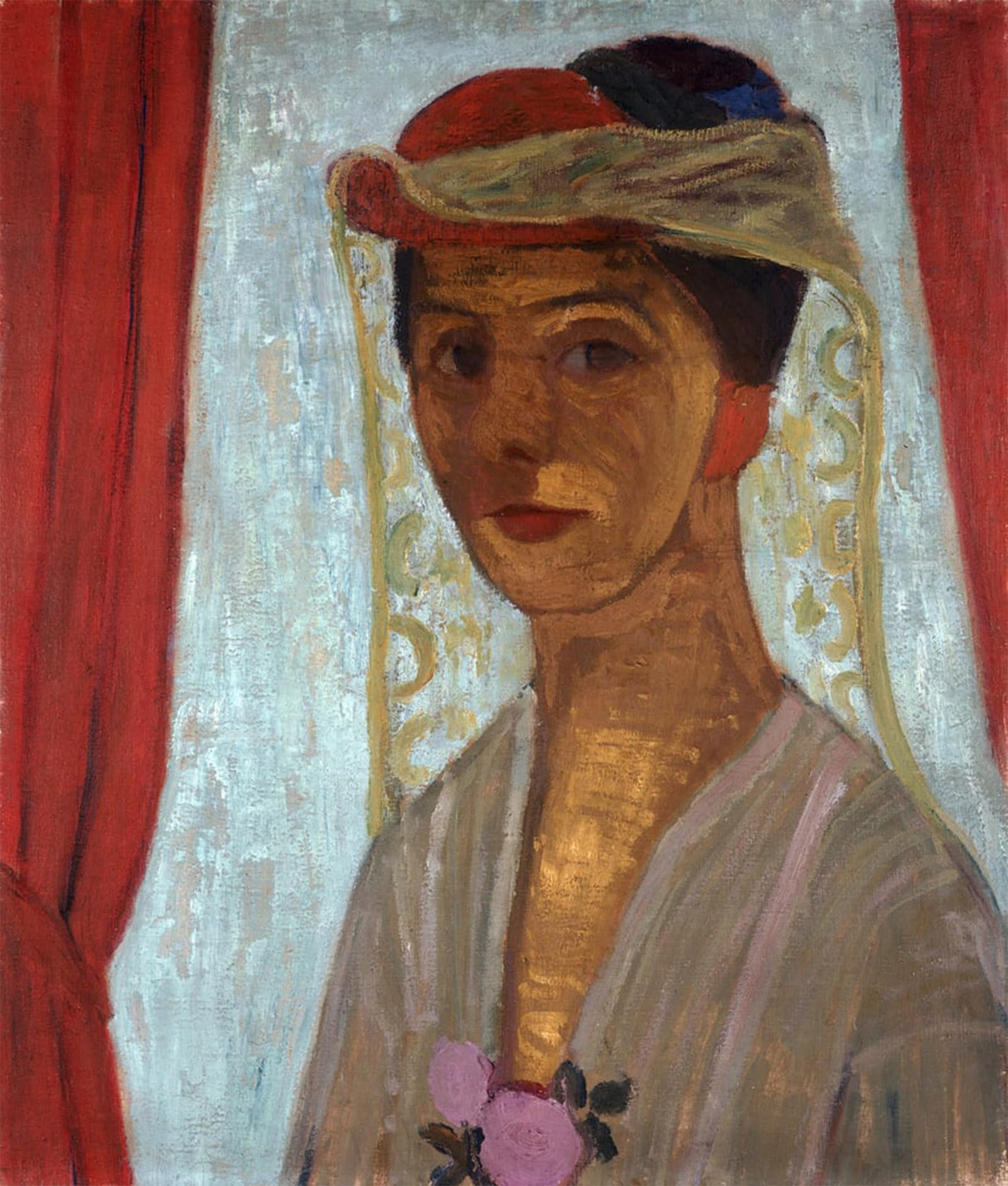 POSTERIIk Vintage Classic Picture Landscape Artwork Self Portrait by Paula Modersohn Becker Portrait Canvas Painting for Office Home Decor 60x90cm